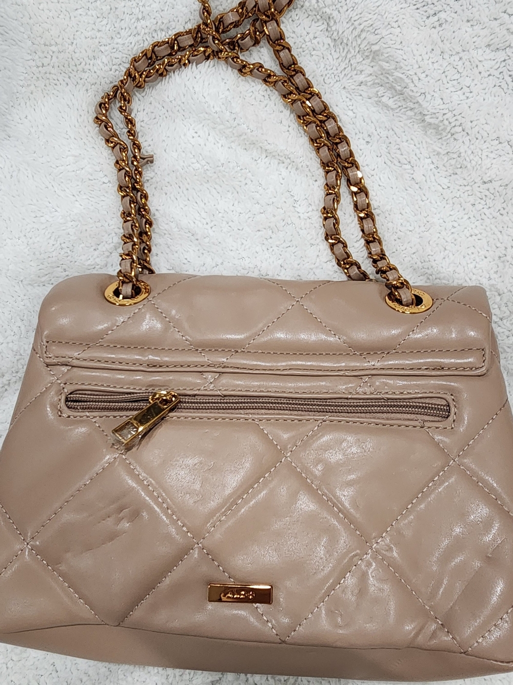 Quilted Chain-Strap Women’s Shoulder Bag - Nude
